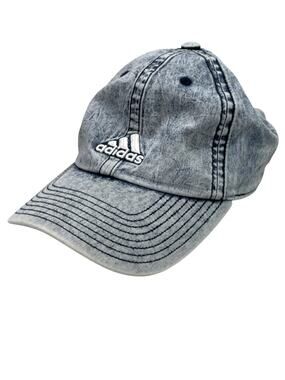 Adidas Saturday Plus Washed-Grey Strapback Denim Baseball Cap Hat One Size